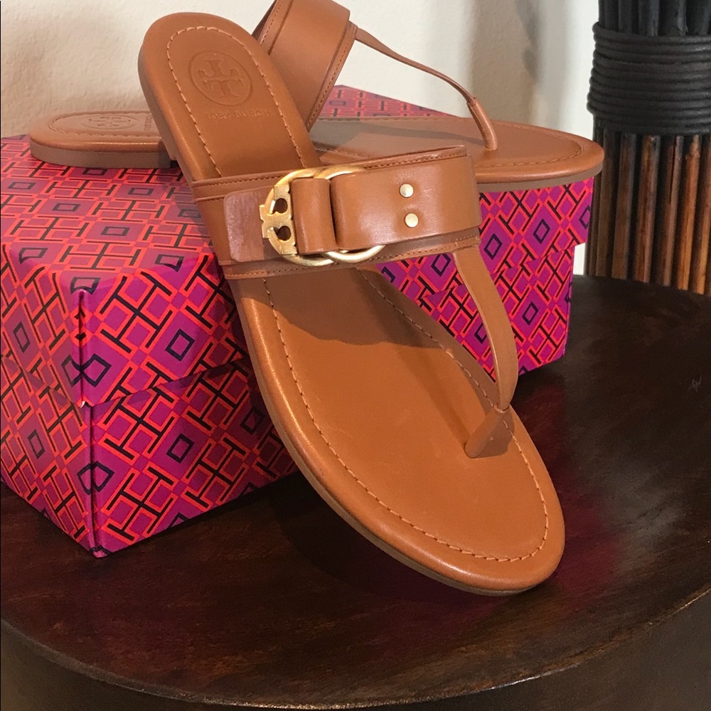 NWT TORY BURCH MARSDEN TAN LEATHER SANDALS,